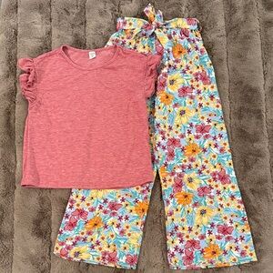 SHEIN Kids Top with Floral Pants Set